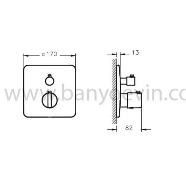 Artema Suit Ankastre Termostatik Banyo Bataryası