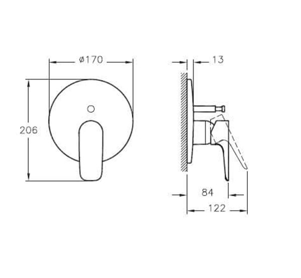 Artema X Line Ankastre Duş Bataryası