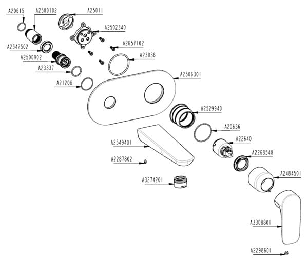 Artema X-Line Ankastre Lavabo Bataryası