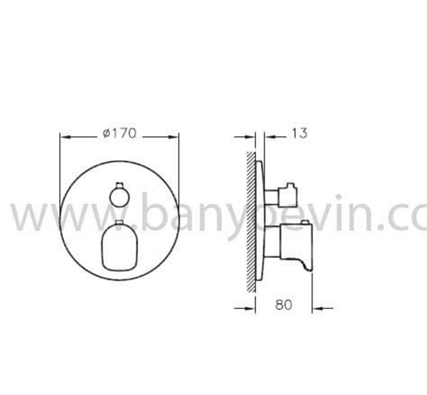 Artema X Line Ankastre Termostatik Duş Bataryası