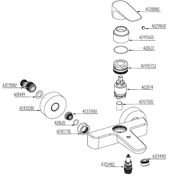 Artema X-Line Banyo Bataryası