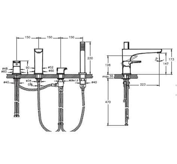 Artema X Line Küvet Bataryası