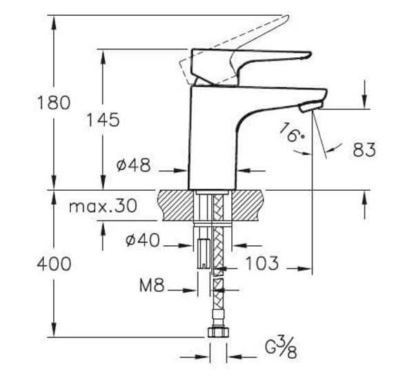 Artema X Line Lavabo Bataryası