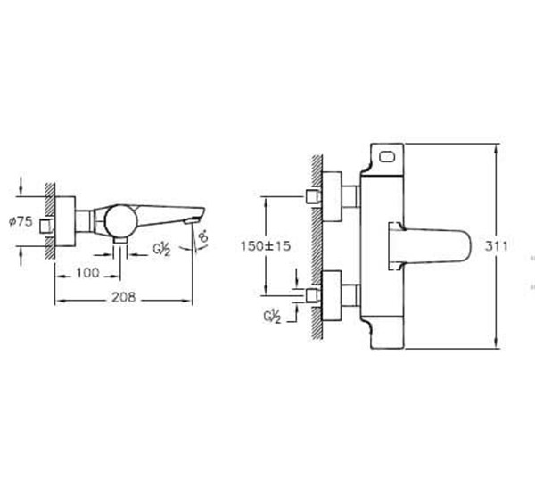 Artema X Line Termostatik Banyo Bataryası