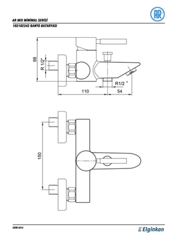 ECA AR MİX MİNİMAL BANYO BATARYASI