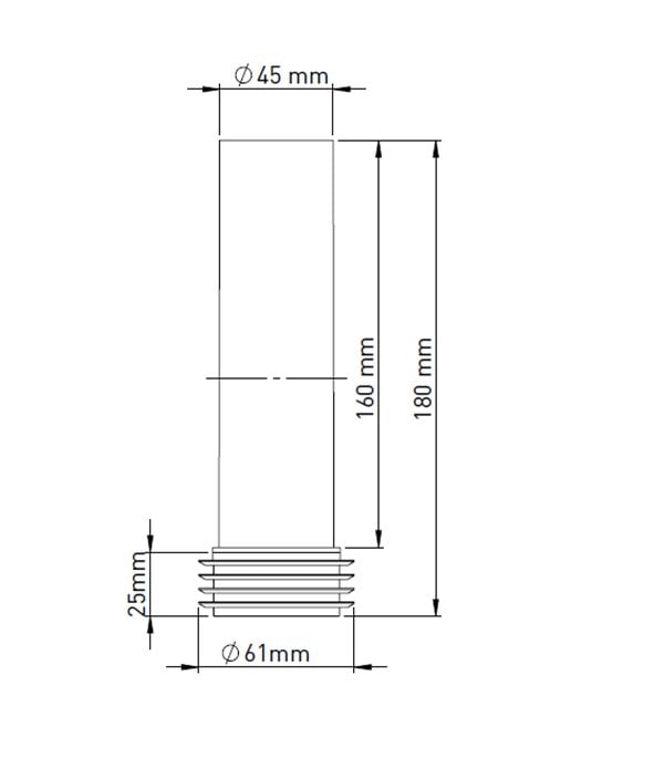 GÖMME REZ. TEMİZ SU GİRİŞ BORUSU Q45*180 MM