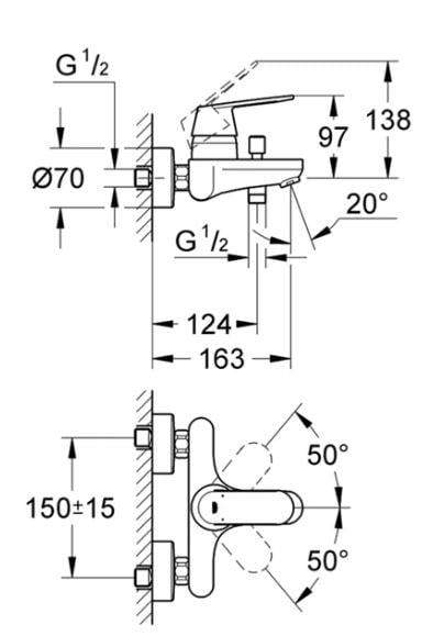 Grohe Eurocosmo Banyo Bataryası