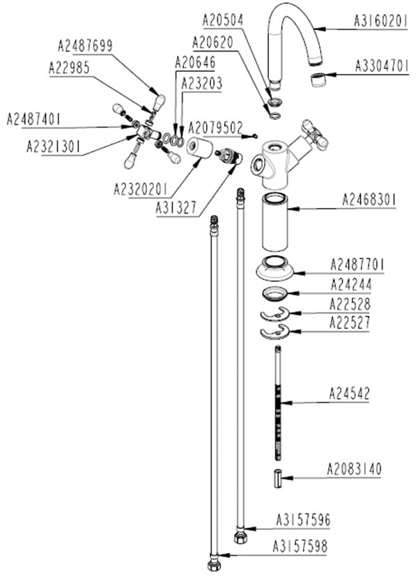 Juno Classic Lavabo Bataryası Yüksek