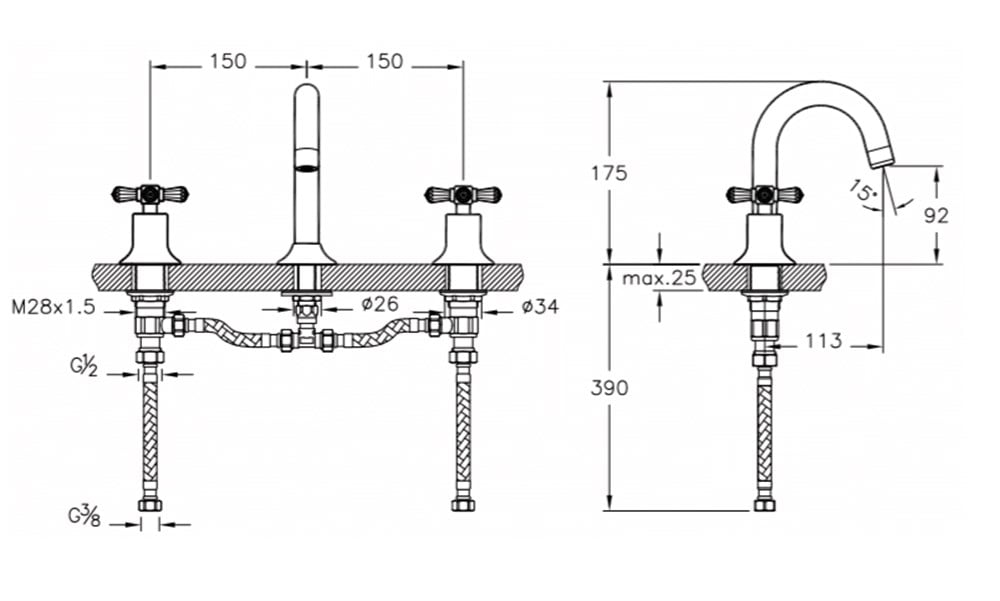 Juno Crystals from Swarovski Lavabo Bataryası