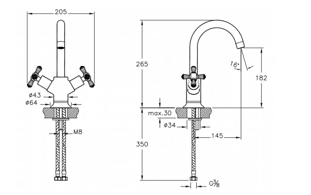 Juno Crystals from Swarovski Lavabo Bataryası