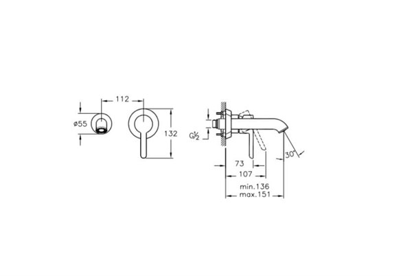 Matrix Ankastre Lavabo Bataryası Sıva Üstü