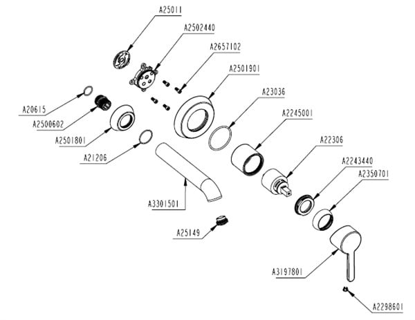 Matrix Ankastre Lavabo Bataryası Sıva Üstü