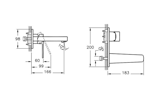 Q-Line Ankastre Lavabo Bataryası Sıva Üstü Grubu