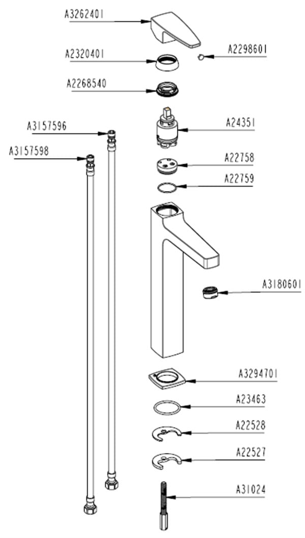 Q-Line BluEco Lavabo Bataryası Yüksek
