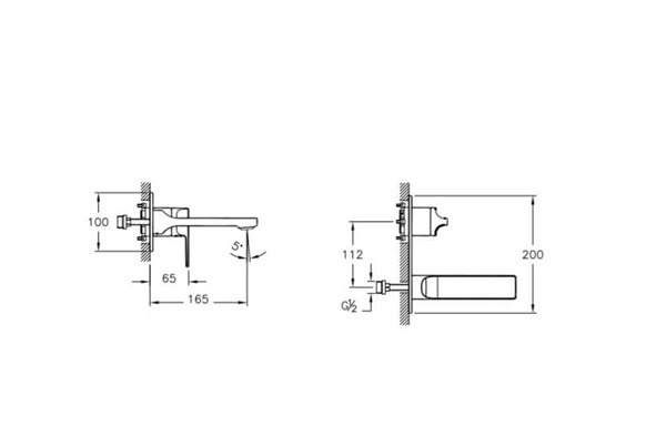 Suit L Ankastre Lavabo Bataryası (Sıva Üstü)