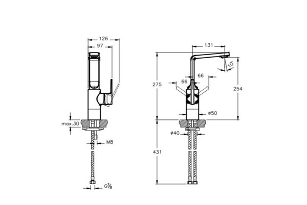 Suit L Lavabo Bataryası Altın (Yüksek)