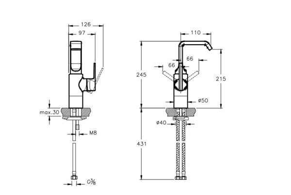 Suit U Lavabo Bataryası Altın (Yüksek)
