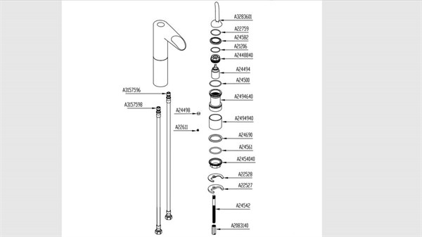 T4 Yüksek Lavabo Bataryası Şelale Akışlı ( A41243)