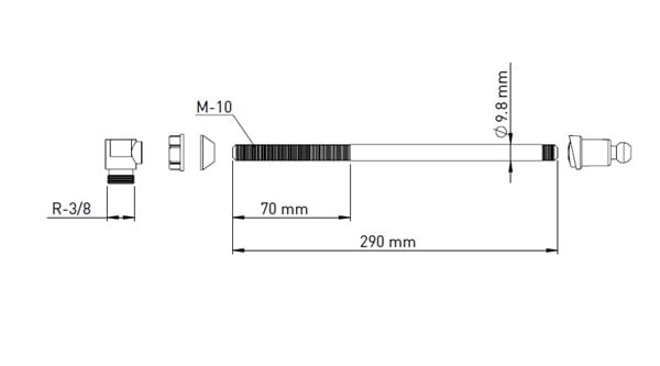 TAHARET BORUSU KROM UÇLU 290MM