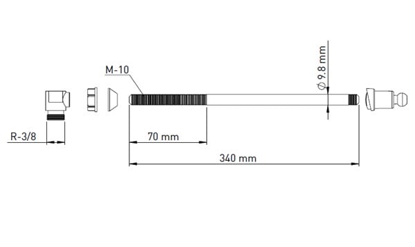 TAHARET BORUSU KROM UÇLU 340MM