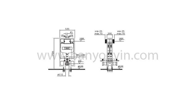 VitrA Asma Klozetler için Gömme Rezervuar, 8 cm