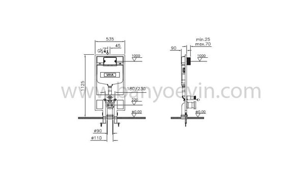 VitrA Asma Klozetler için Gömme Rezervuar, 8 cm