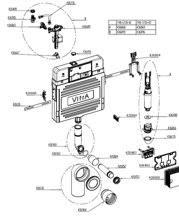 VitrA Duvara Tam Dayalı Tek Klozetler için Gömme Rezervuar 8 cm