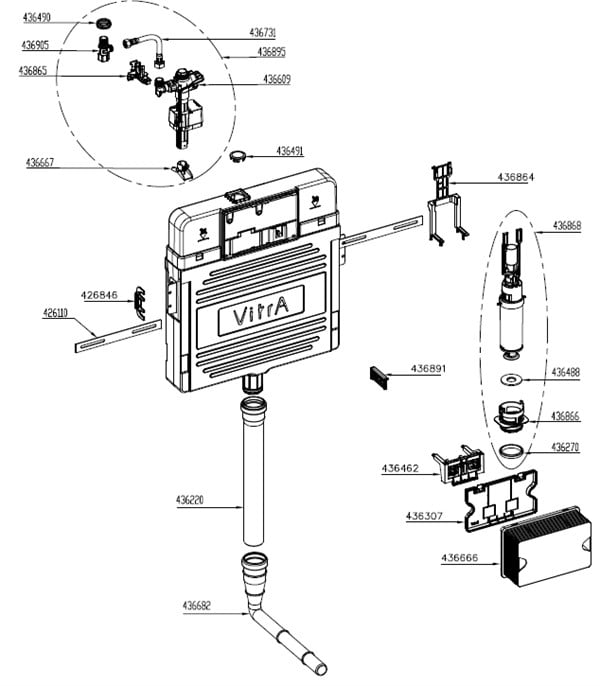 VitrA Helataşları için Gömme Rezervuar 8 cm