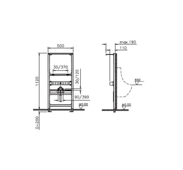 VitrA Pisuvar için metal çerçeve
