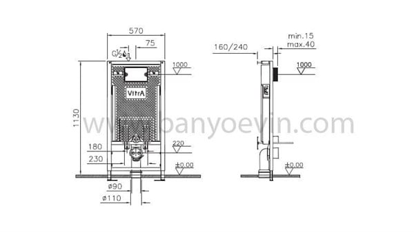 VitrA Pro Asma Klozetler için Gömme Rezervuar