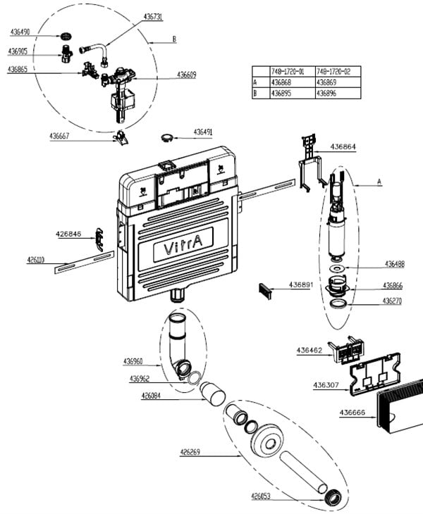 VitrA Tek ve çocuk klozetleri için set 3/6 L kullanıma ayarlı