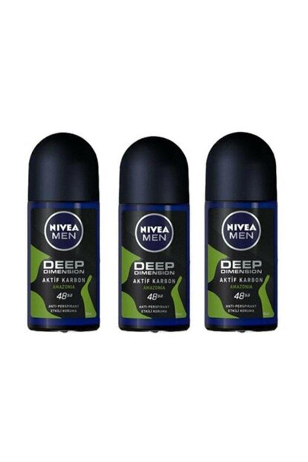3 Adet Nivea Roll-On 50 Ml Erkek Deep Amazonia 