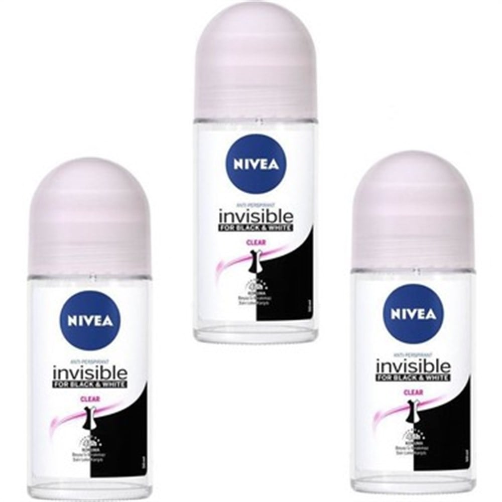 3 Adet Nivea Roll-On 50 Ml İnvisible Black & Whıte Clear  Kadın