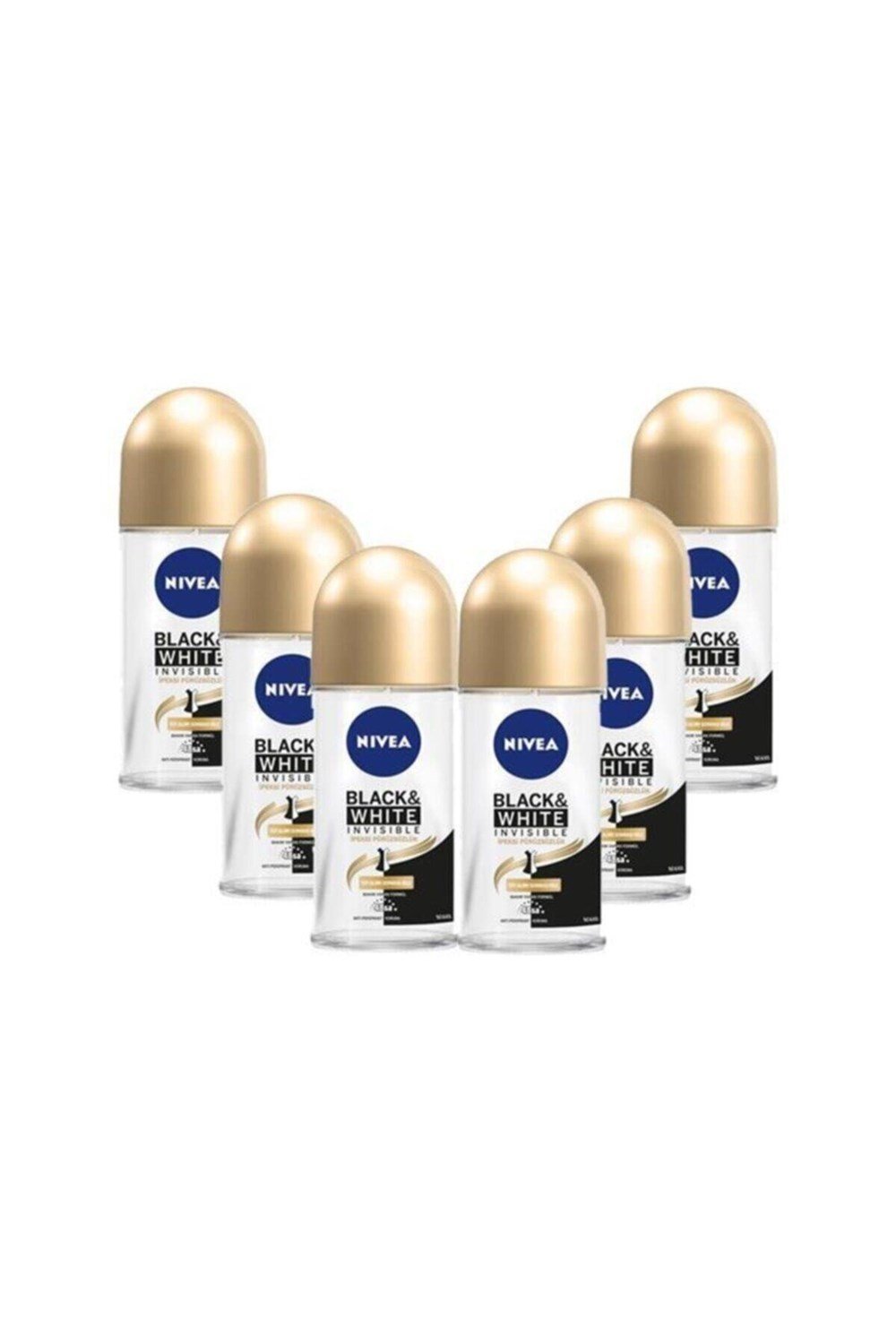 6 Adet Nivea Roll-On 50 Ml Invisible Black White İpeksi Pürüzsüzlük Kadın