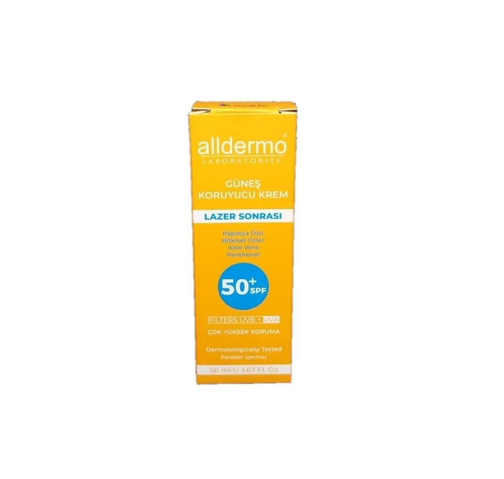 Alldermo Lazer Sonrası Cilt Güneş Kremi 50 Spf 50 Ml