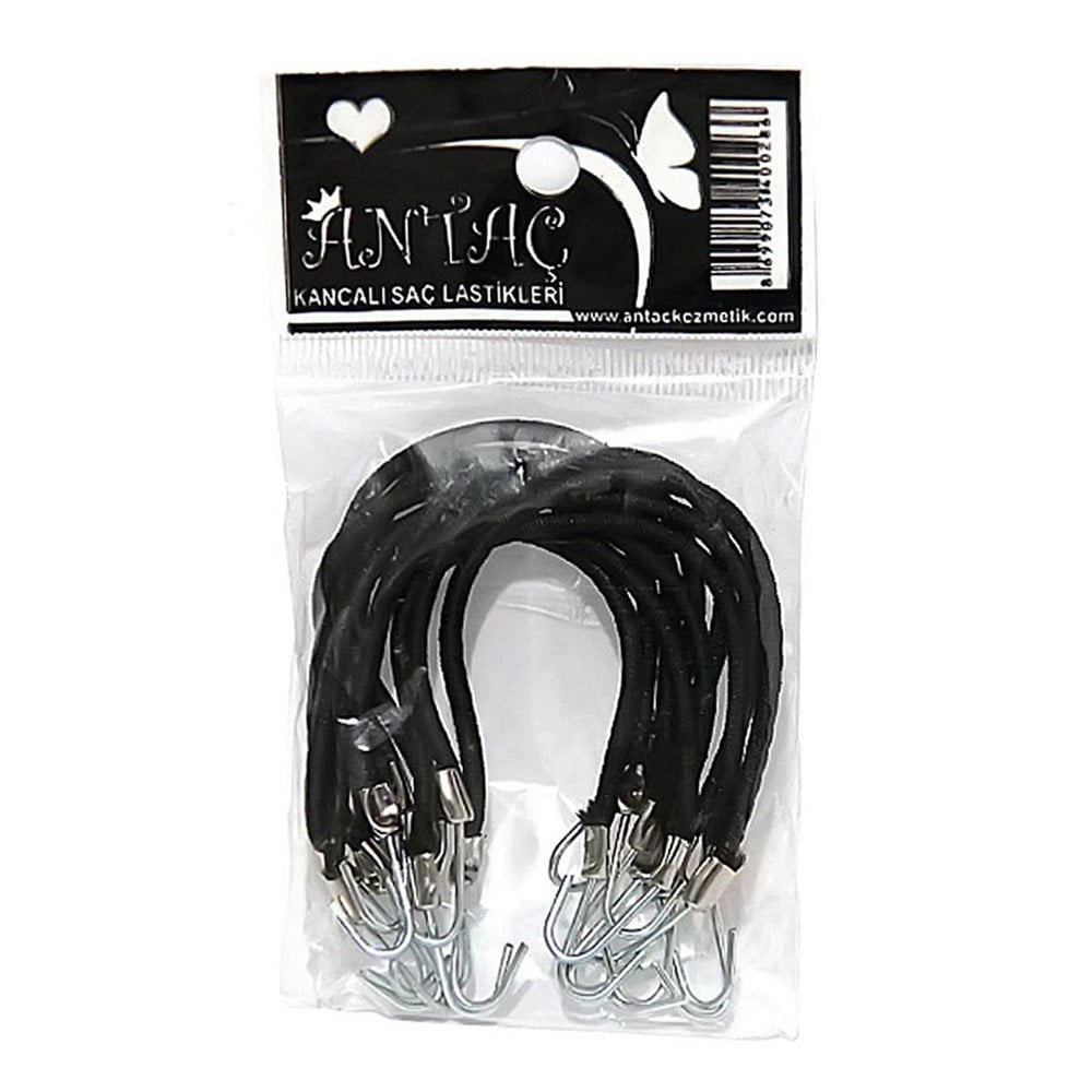 Antaç Siyah Kancalı Saç Lastik Toka