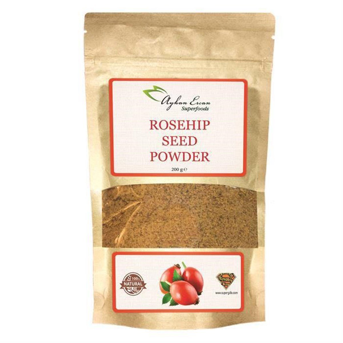 Ayhan Ercan Süper Gıda Rosehip Seed Powder (Öğütülmüş Kuşburnu Çekirdeği) 200 Gr