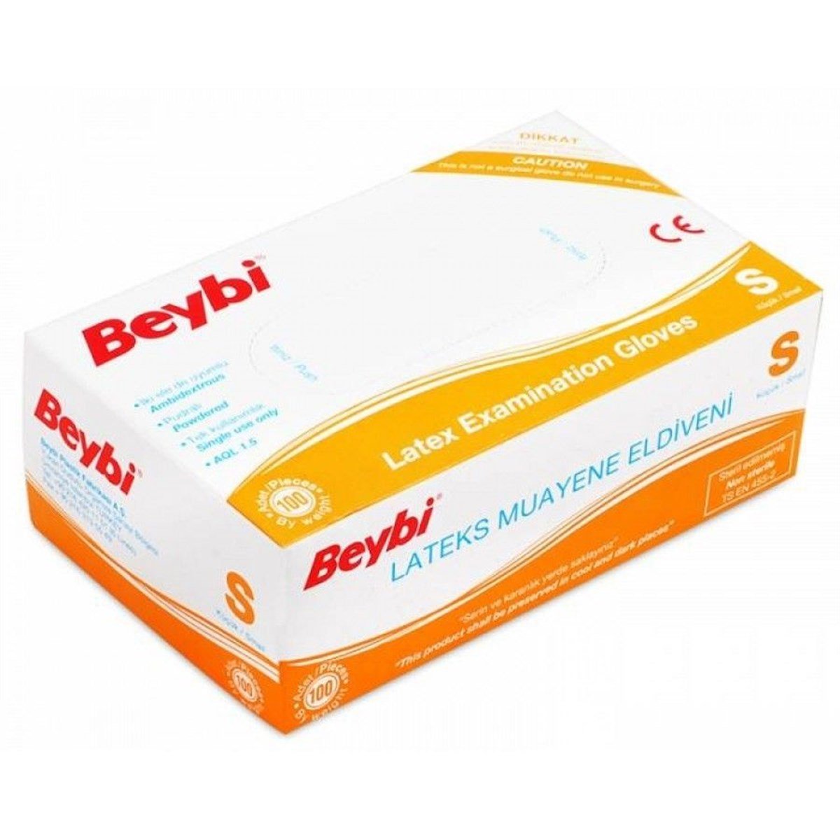Beybi Muayene Eldiveni Lateks Pudralı 100 Adet Beyaz - Small