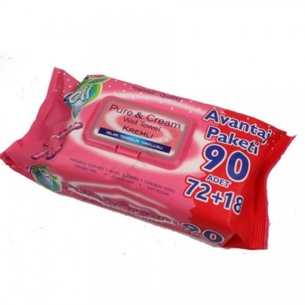 Bii Wipes Islak Havlu 72Li Pure Kremli +24 Avantaj