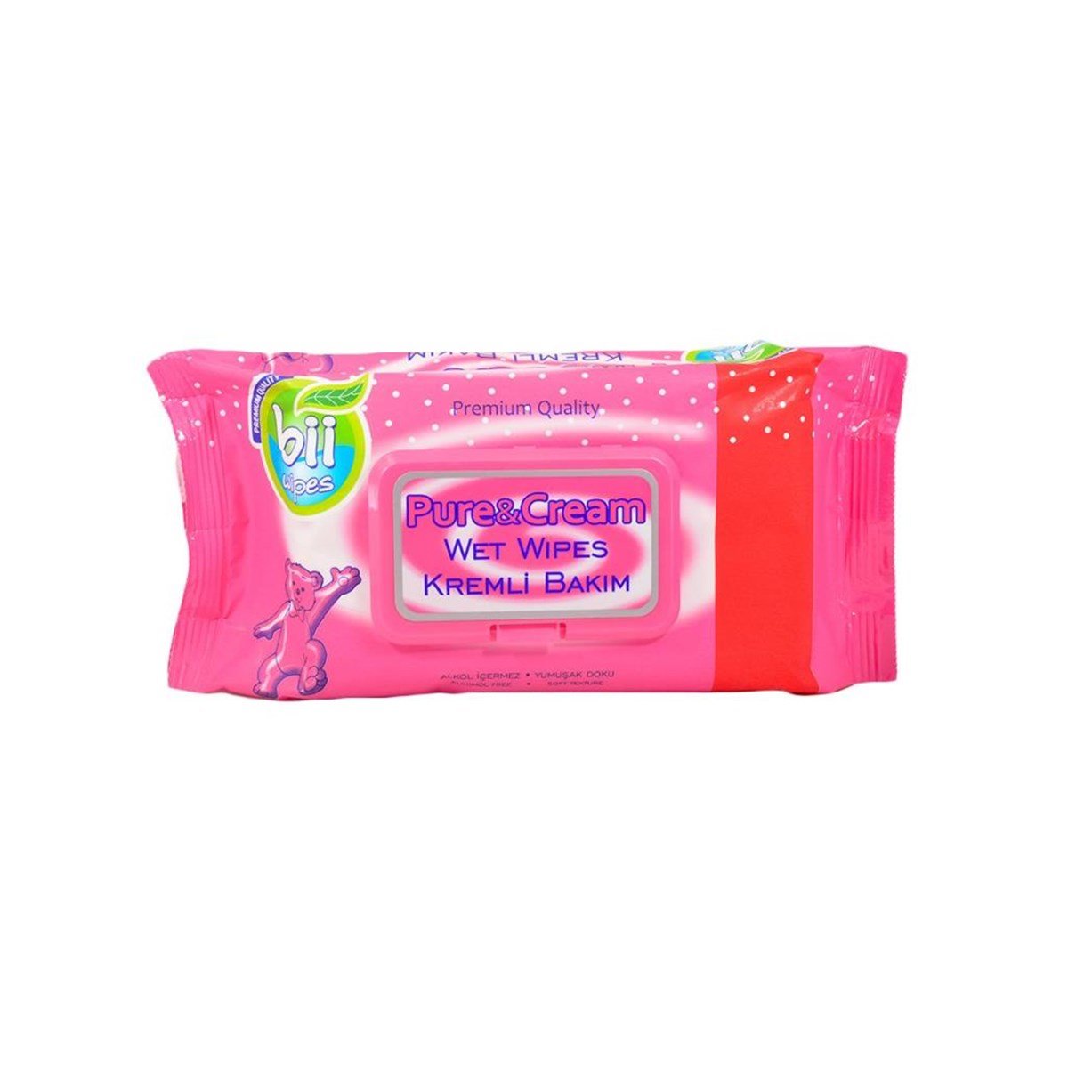 Bii Wipes Pure Cream Kremli Bakım Islak Mendil 60 Adet