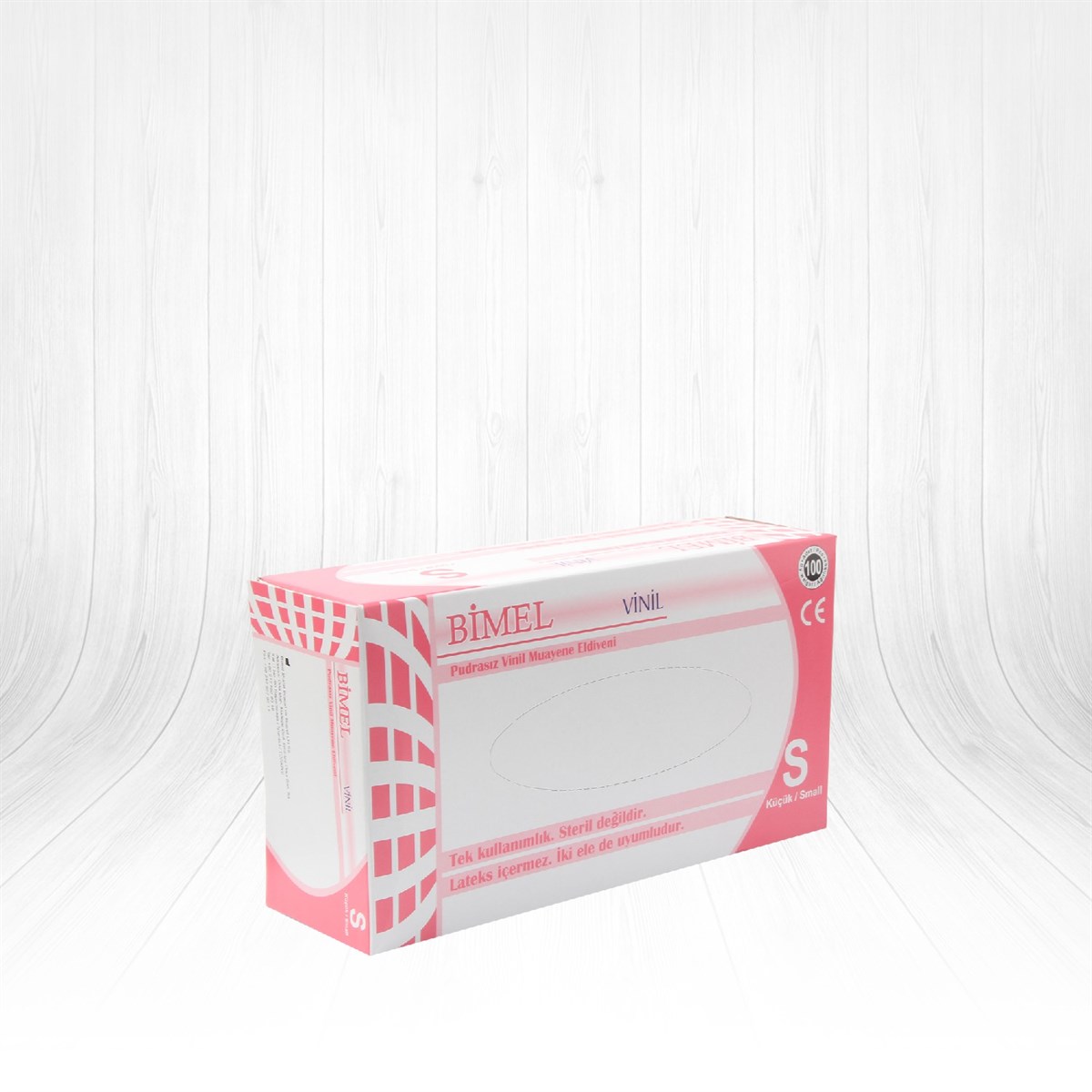 Bimel Muayene Eldiveni Lateks Pudrasız 100 Adet Beyaz - Small