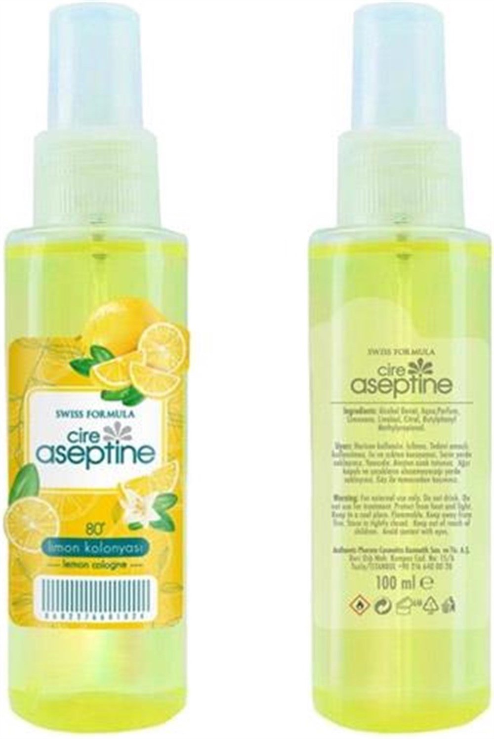 Cire Aseptine 100 Ml Limon Kolonyası Sprey 