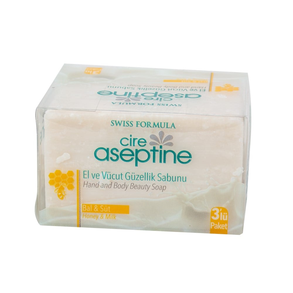 Cire Aseptine El Ve Vücut Güzelllik Sabunu Bal Süt  3'lü