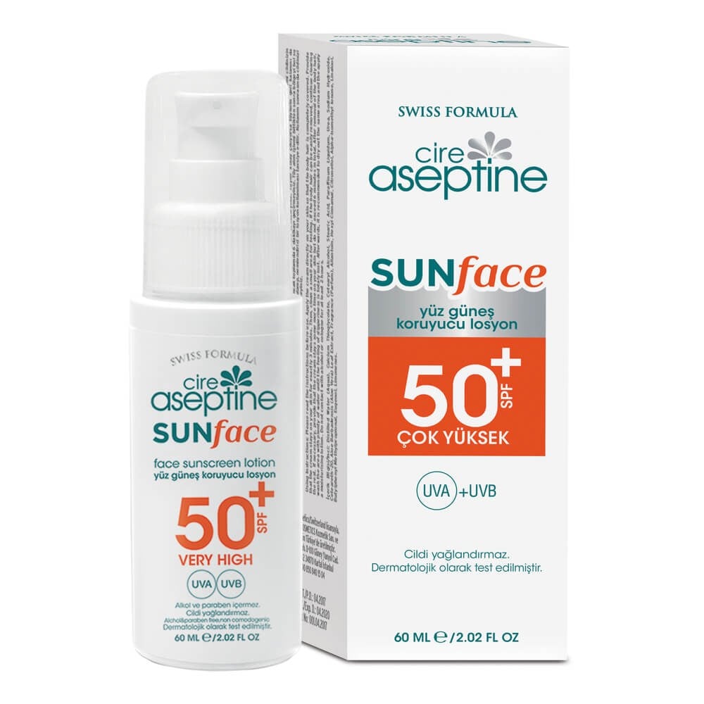Cire Aseptine Sun Face Spf50+ Yüz Güneş Koruyucu Losyon 60ml