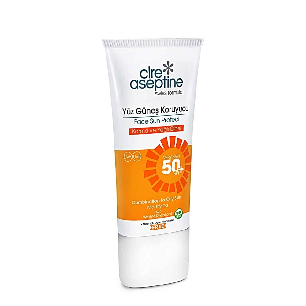 Cire Aseptine Yüz Güneş Koruyucu Karma/Yağlı Ciltler SPF 50+ 50 Ml