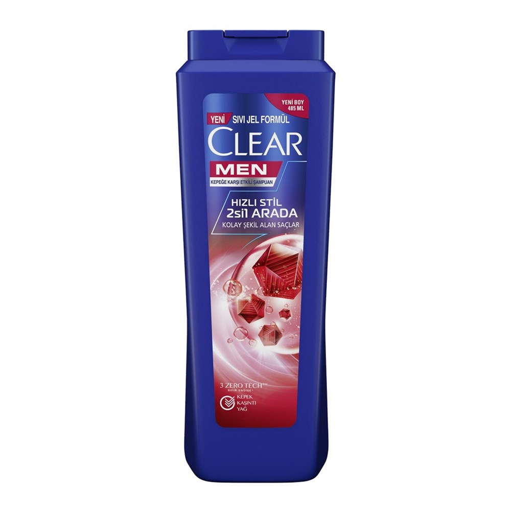 Clear Şampuan Men 485 Ml Hızlı Stil 2 Si 1 Arada