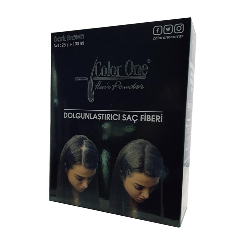 Color One Dolgunlaştırıcı Saç Fiberi Koyu Kahverengi 25 gr + 100 Ml Sprey Hediye