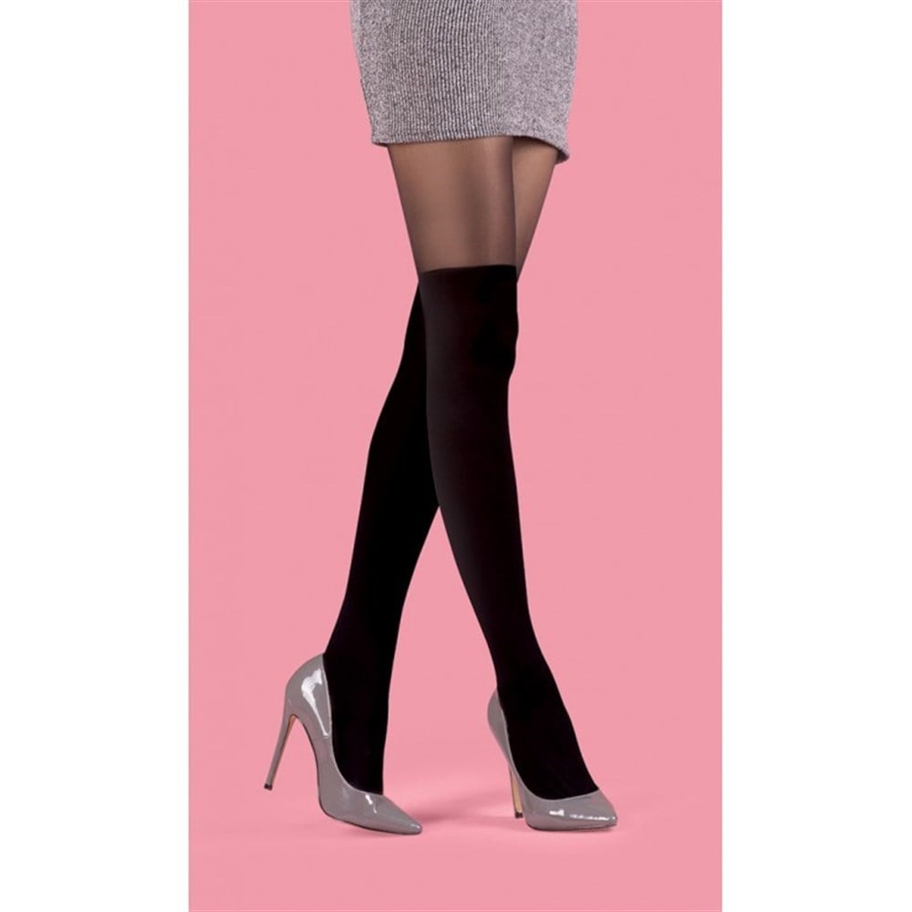 Daymod Lili Diz Üstü Görünümlü Külotlu Çorap 500 Siyah 1 Beden