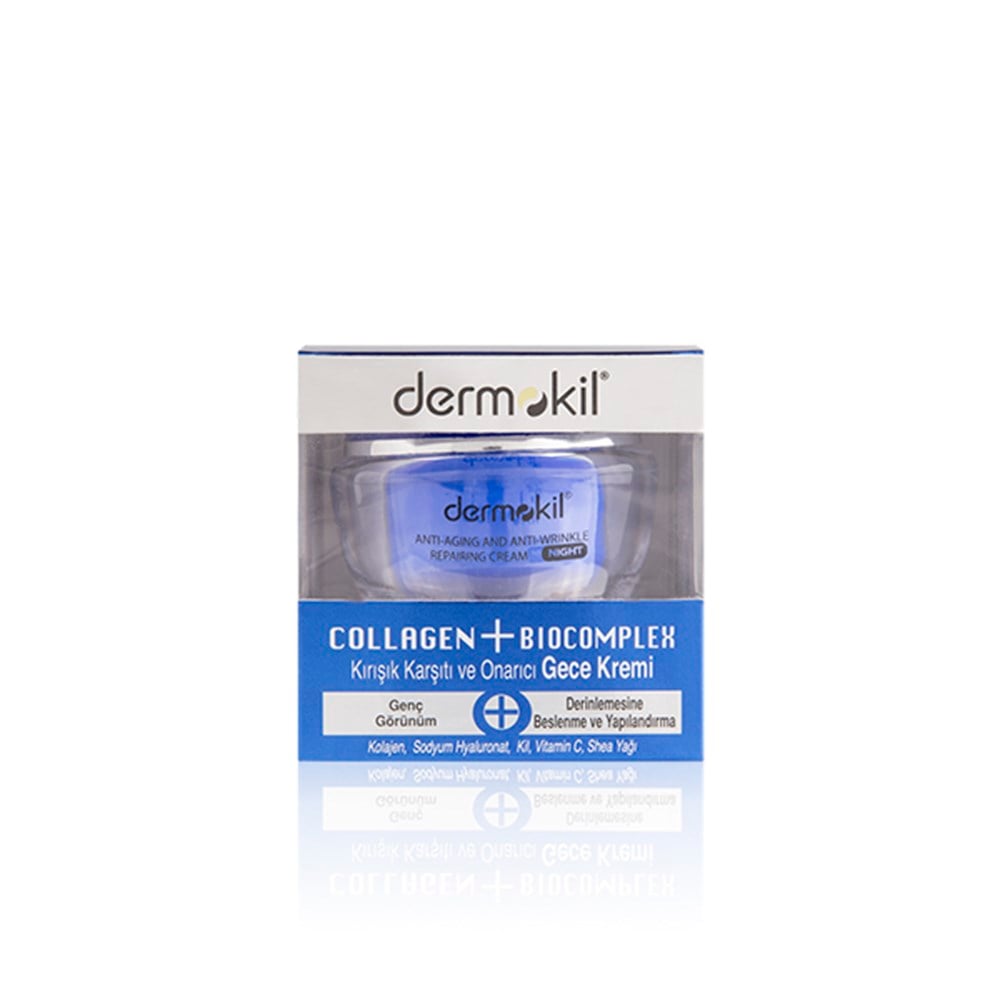 Dermokil Collagen+Biocomplex Kırışık Karşıtı ve Onarıcı Gece Kremi 50 ml