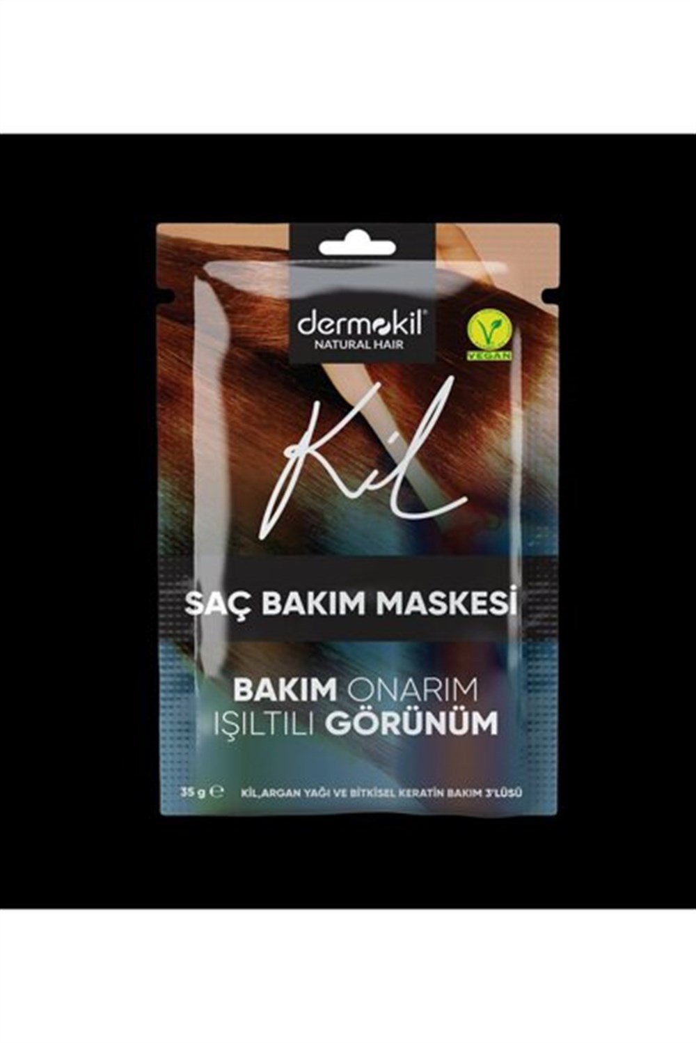 Dermokil Natural Hair Saç Bakım Maskesi-Kil Argan Yağı ve Bitkisel Keratin Bakım 3'lüsü 35 Ml